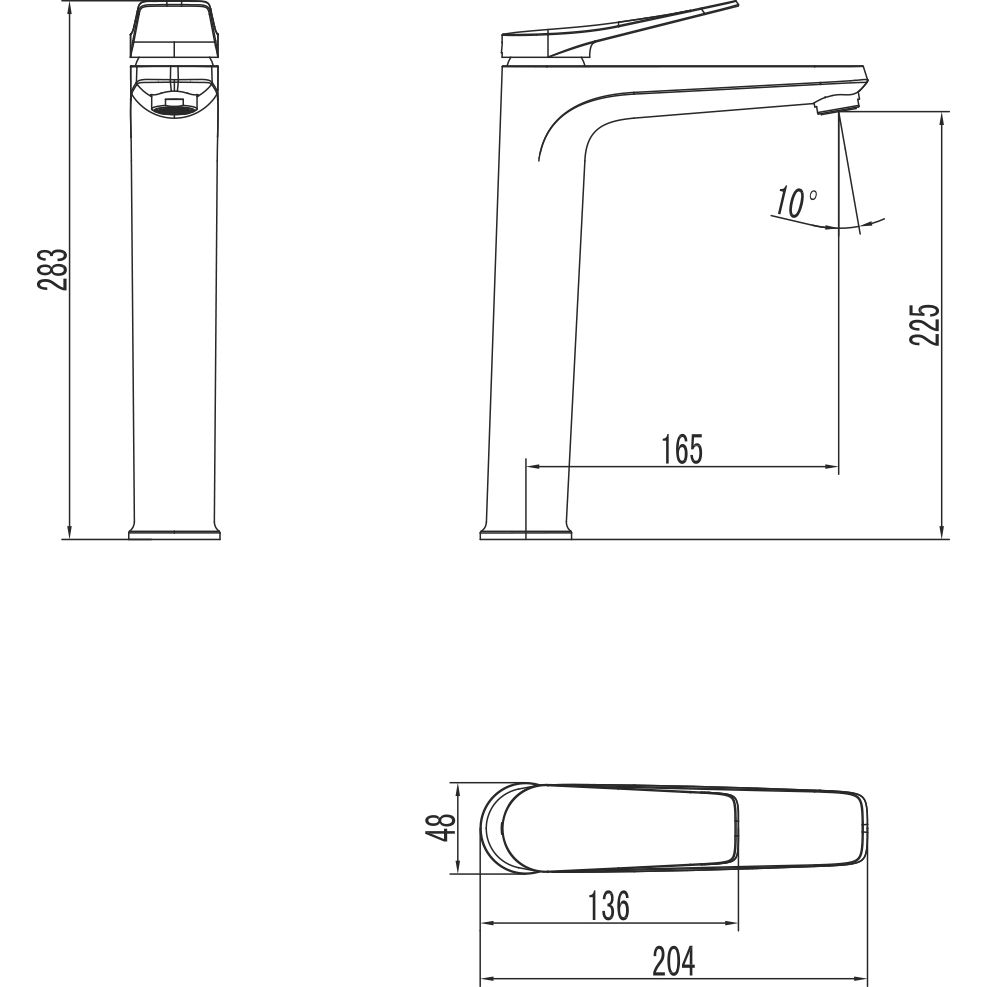 Смеситель для умывальника высокий монолитный Lemark Bronx, LM3709BL
