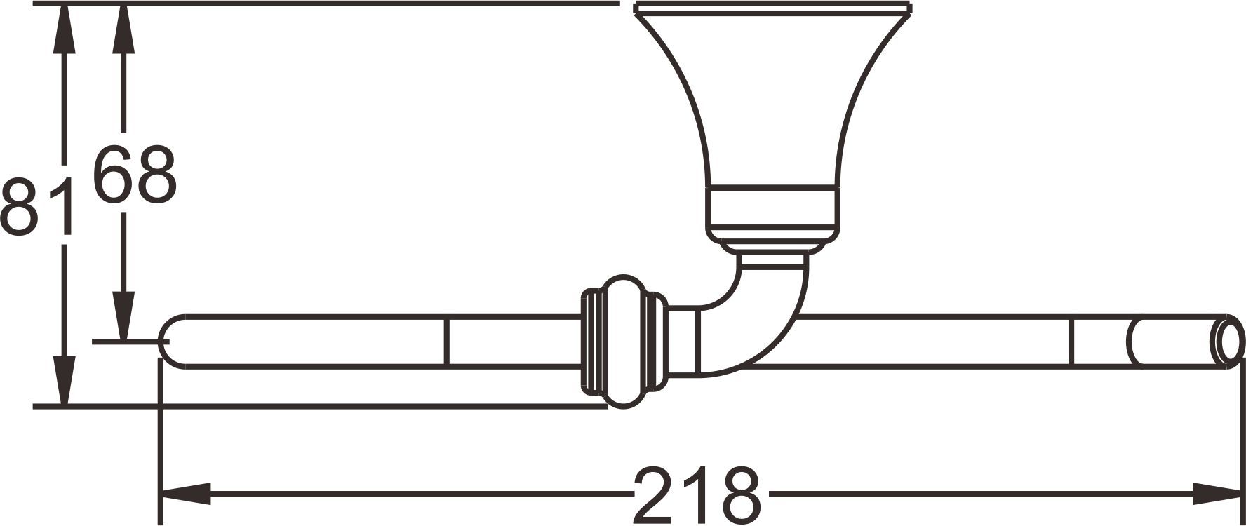 Полотенцедержатель в форме полукольца удлиненный Rose, RG1206