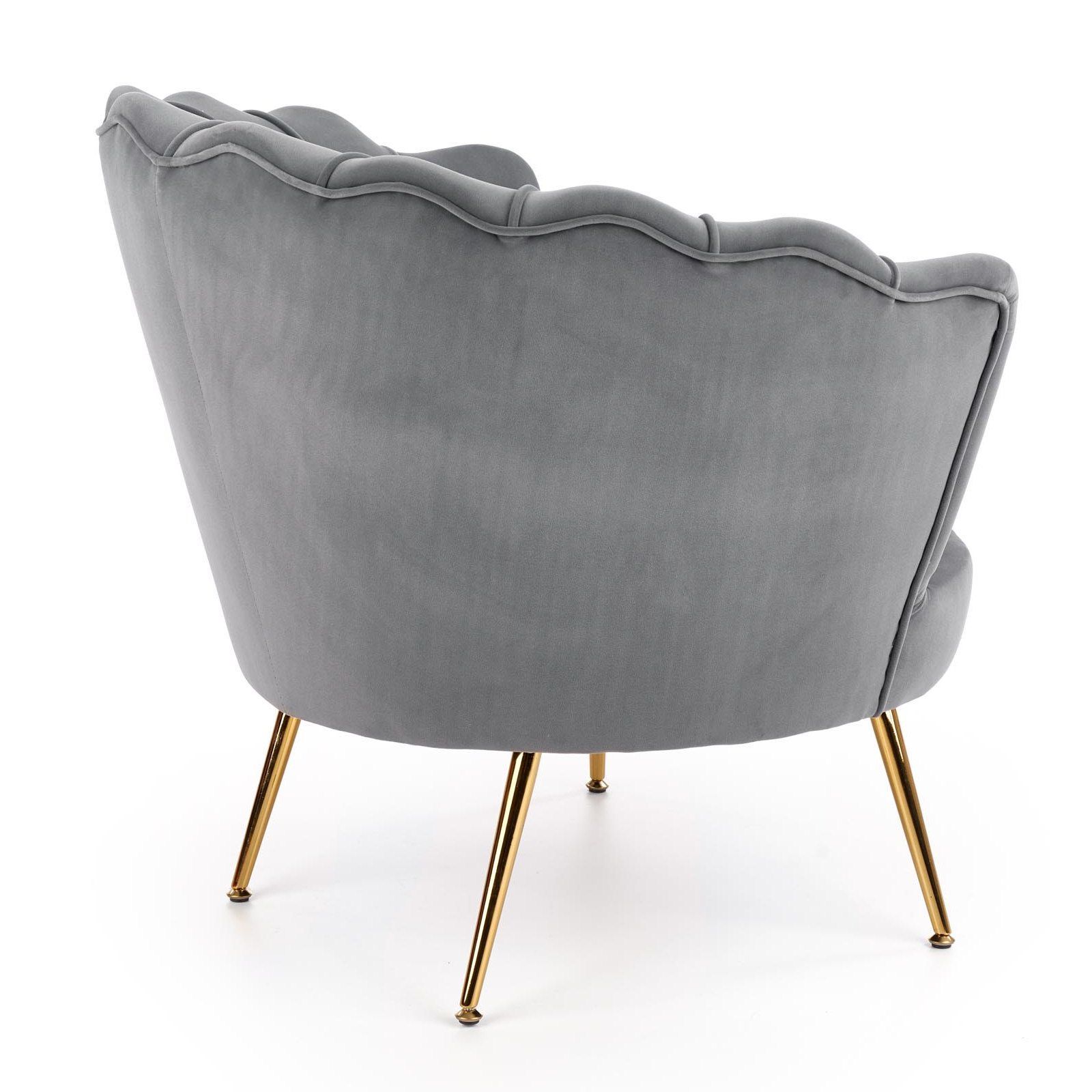 Кресло Halmar Amorinito серый/золотой, V-CH-AMORINITO-FOT-POPIEL