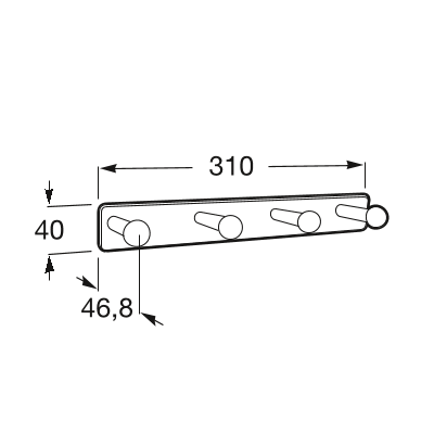 Крючок четверной Roca Victoria, A816652001