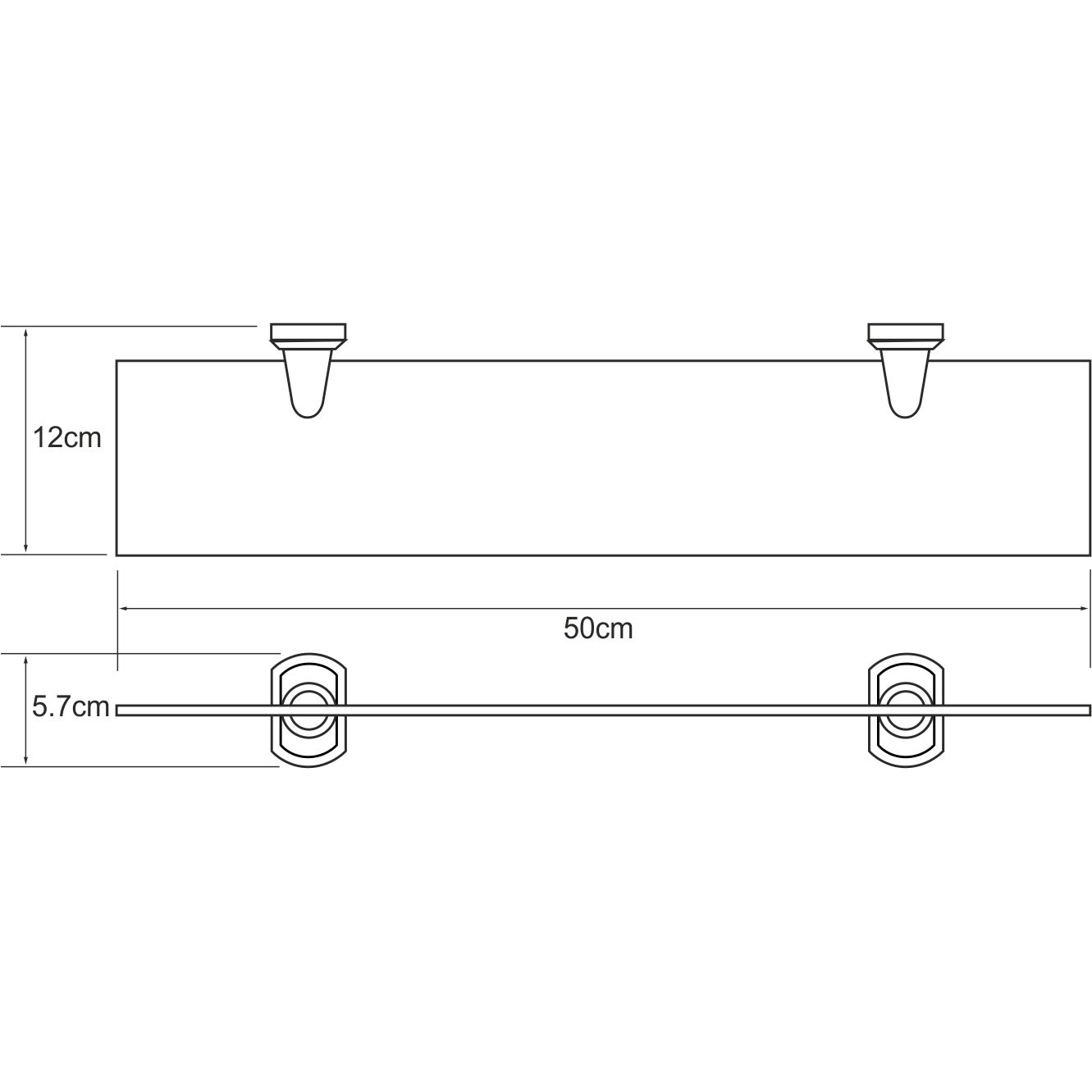 Полка стеклянная WasserKRAFT Oder, K-3024