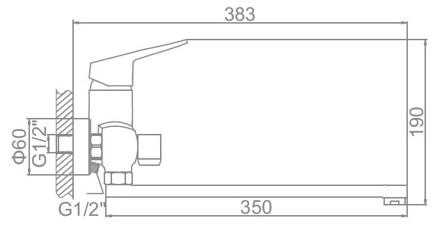 Смеситель для ванны Ledeme L2240