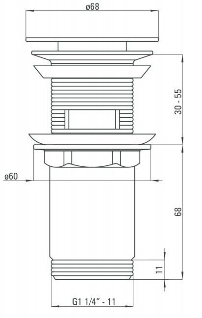 Пробка круглая большая универсальная для раковины Deante, NHC_010U