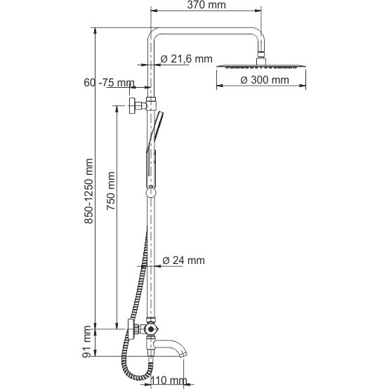 Душевой комплект с термостатическим смесителем WasserKRAFT, A18801