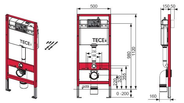 Комплект 4 в 1 TECEbase 2.0, белый, 9400413