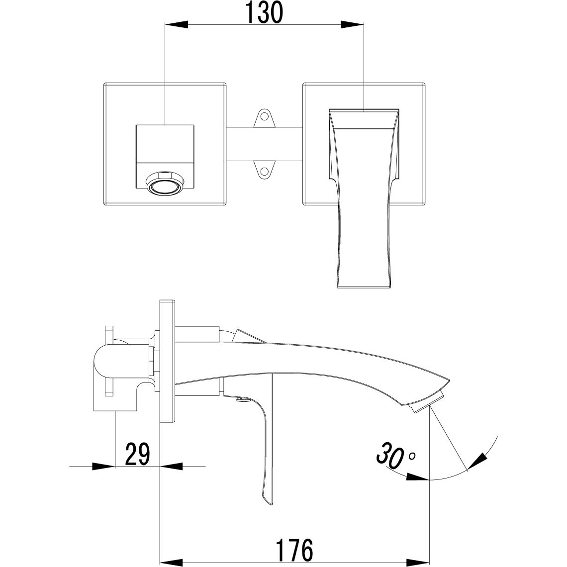 Смеситель для умывальника встраиваемый Lemark Unit, LM4526C