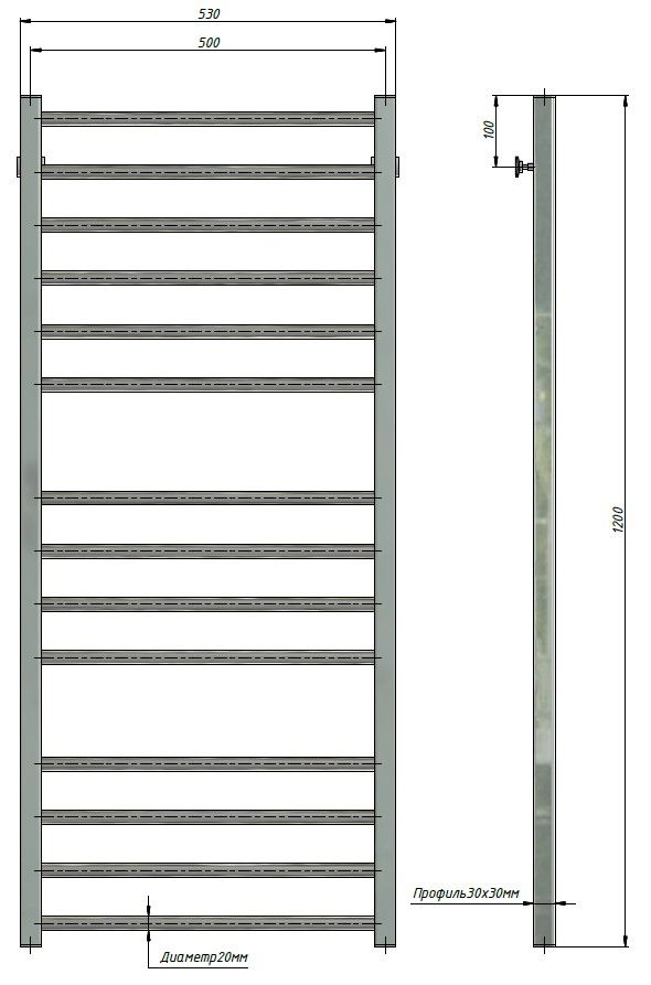 Полотенцесушитель Stinox Classic Luxe 50x120