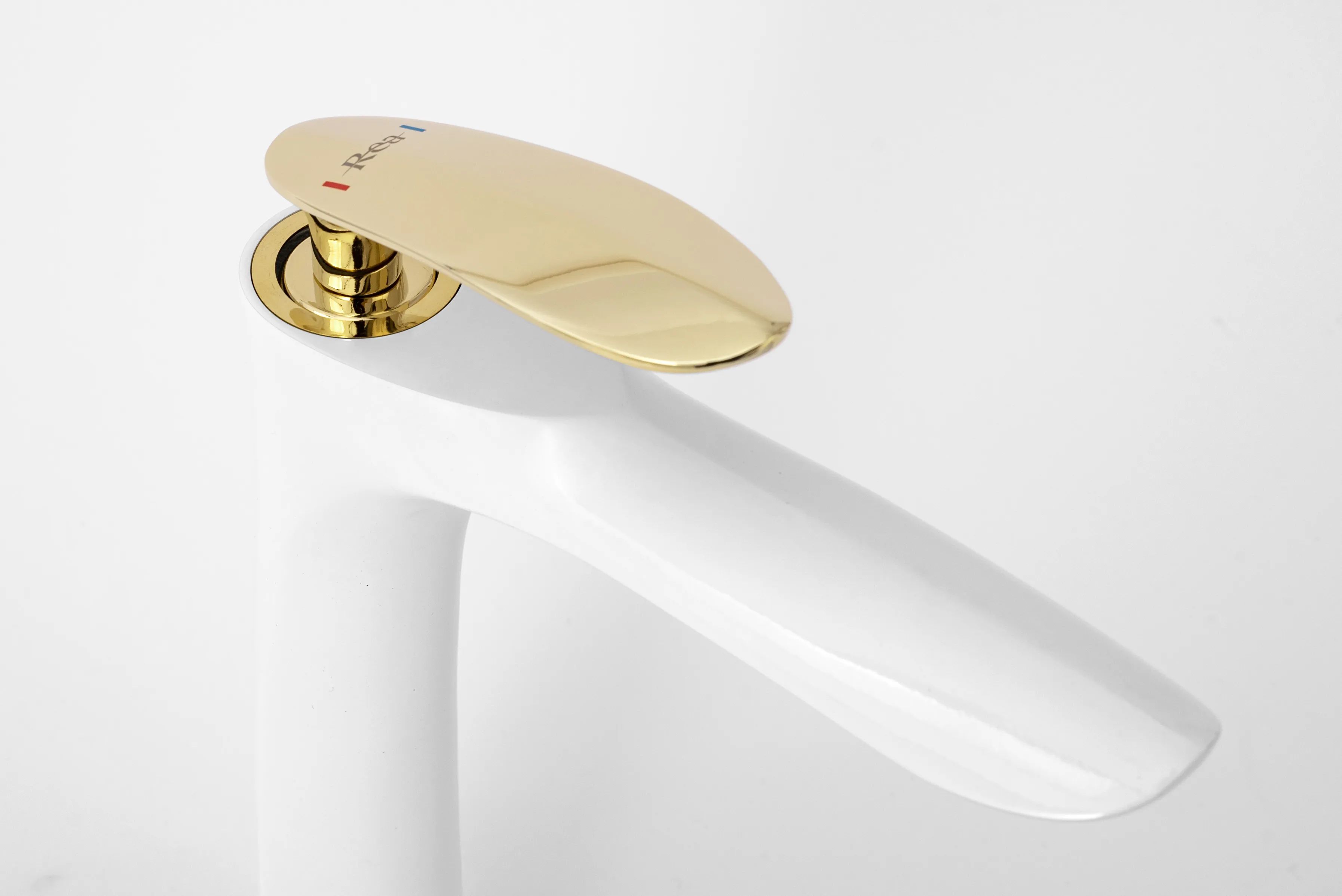 Смеситель для умывальника Rea Orbit White/Gold, REA-B2052