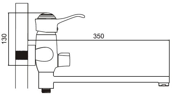 Смеситель для ванны хром/золото Ledeme L2362