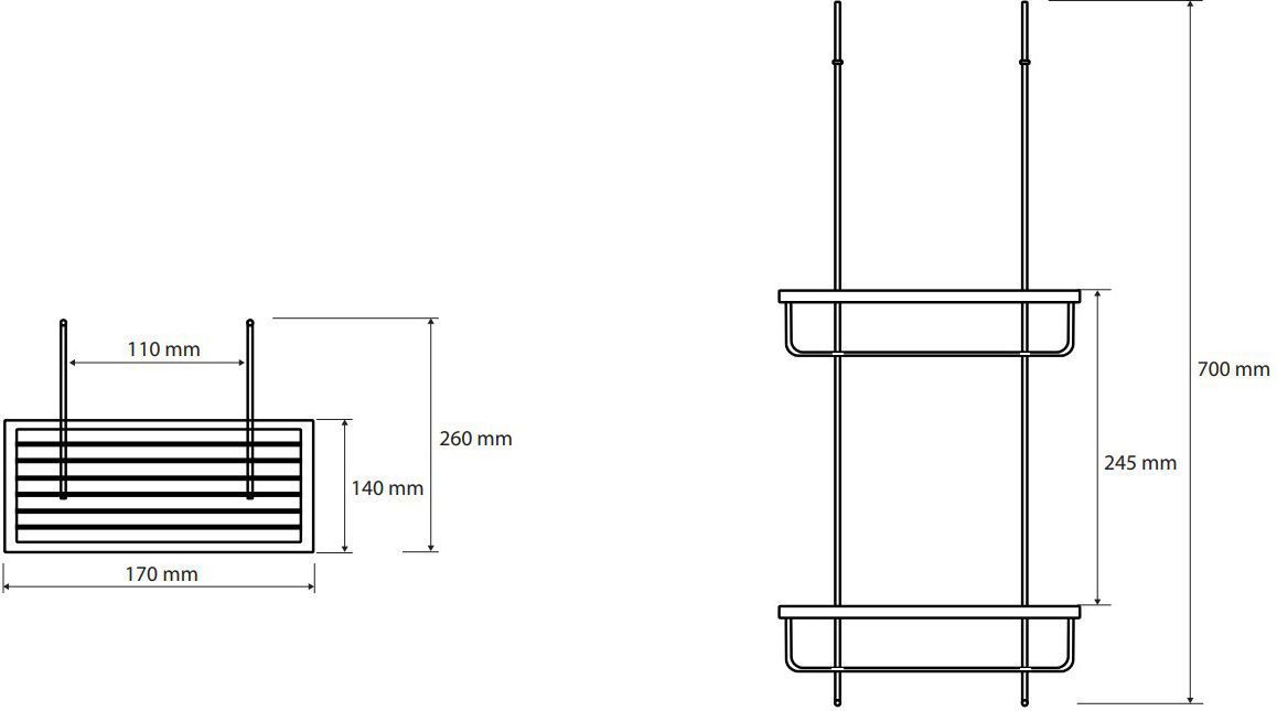 Подвесная полочка для душа Bemeta Cytro, 104702172