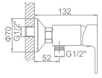 Смеситель для душа Ledeme L2003W