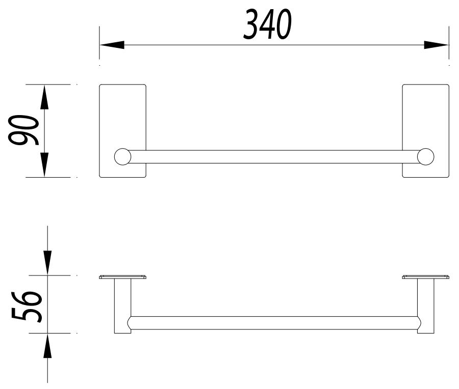 Вешалка для полотенца самоклеящееся 34 см Omnires Strong, ST30213CR
