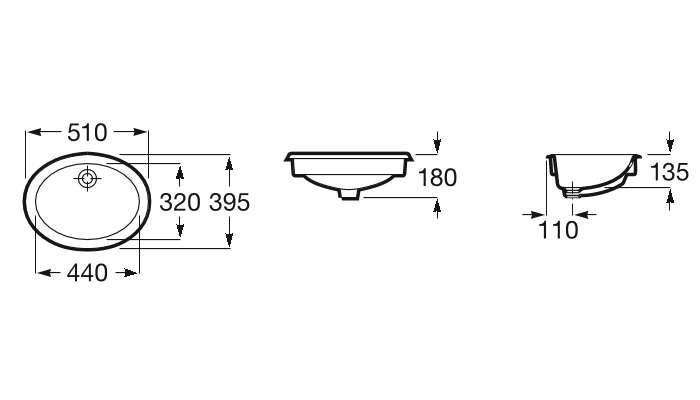 Умывальник врезной Roca Neo Selene 51x39,5, A322307000
