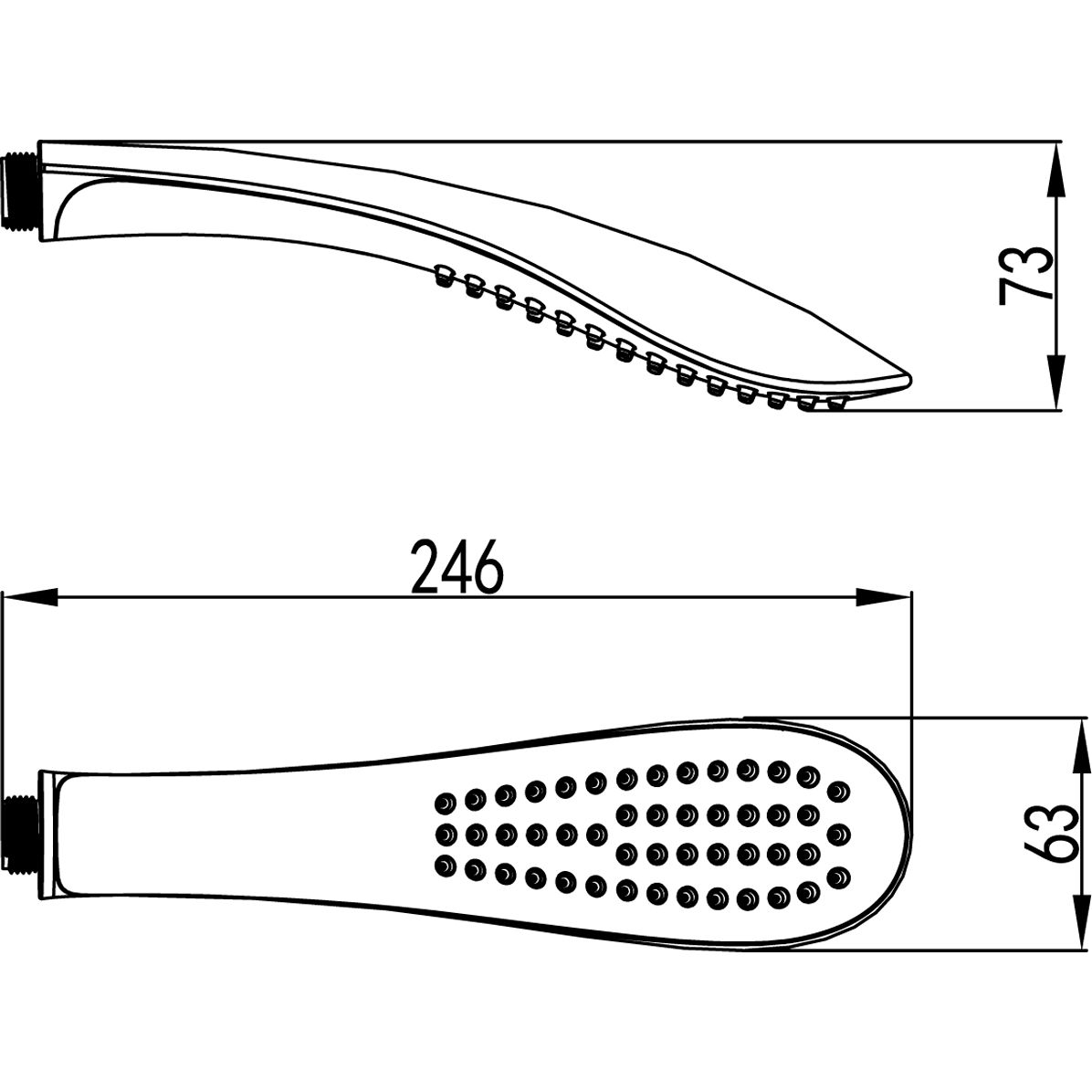 Лейка душевая 1-функциональная 62х249 мм Lemark, LM8006C