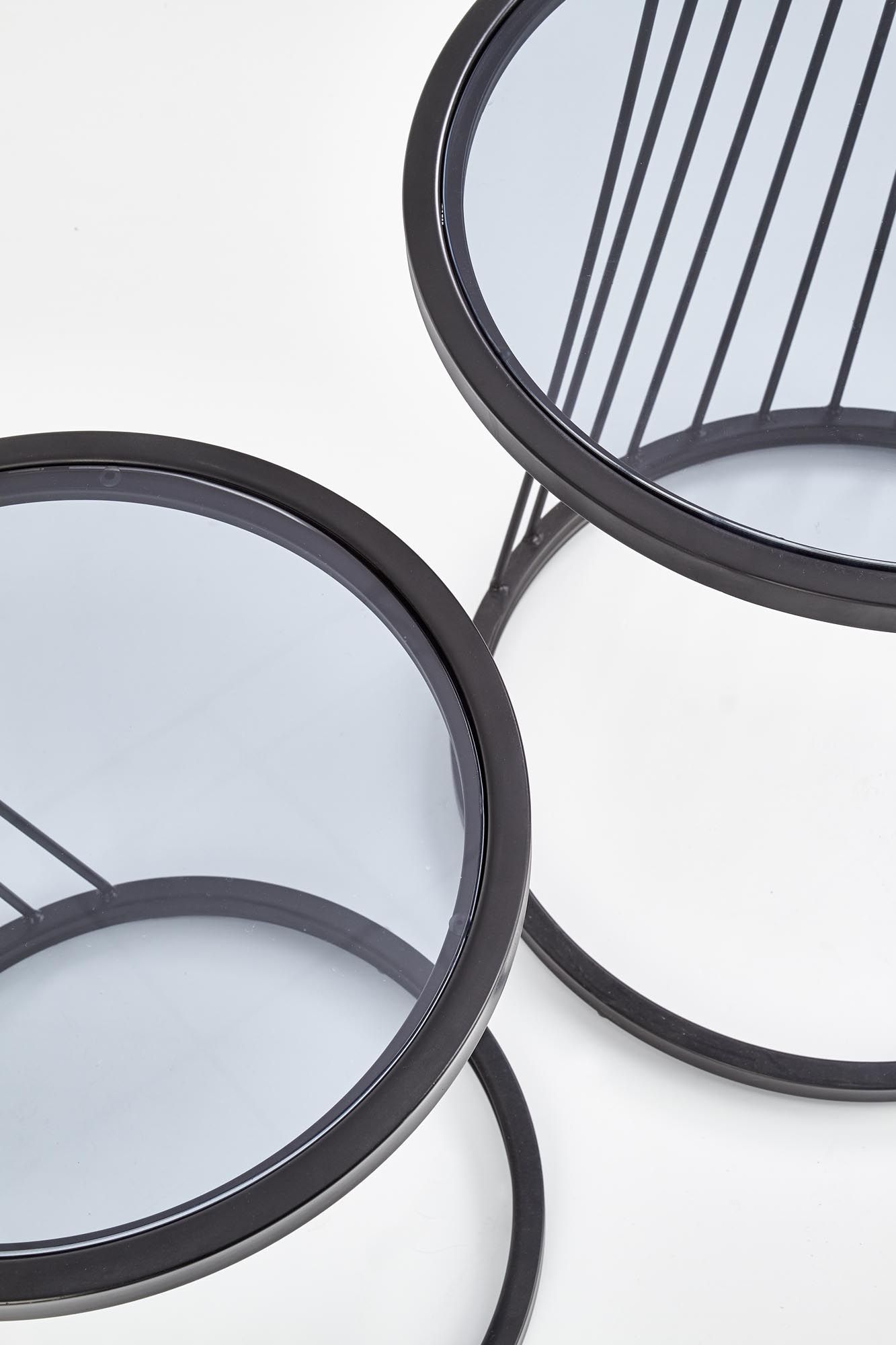 Комплект Halmar Antilla (2 стола журнальных) дымчатый/черный, V-CH-ANTILLA-LAW