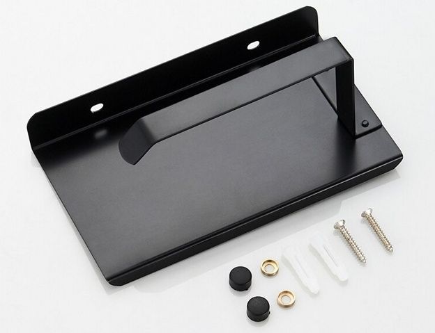 Держатель туалетной бумаги с полкой (черный) Ledeme L5503-4