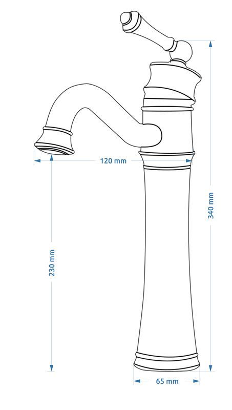 Смеситель для умывальника высокий Rea Vintage Old Black, REA-B0227