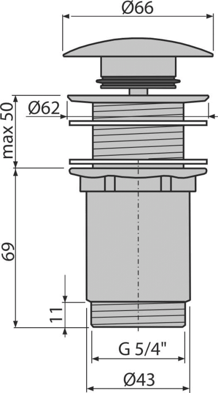 Водослив для умывальника Alcaplast, A395