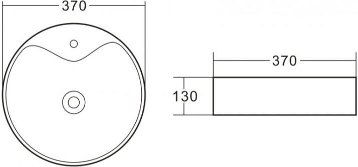 Раковина керамическая накладная Belbagno 37x37, BB1400