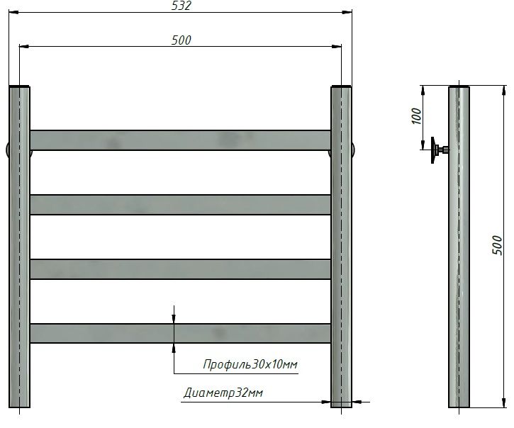 Полотенцесушитель Stinox Maxima 50x50