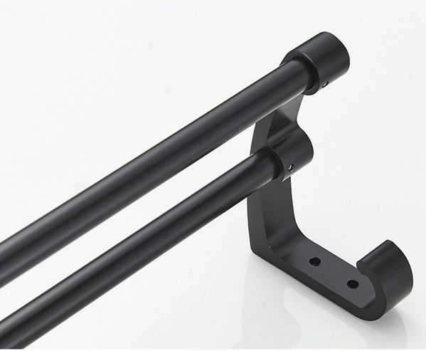 Полотенцедержатель двойной (черный) Ledeme L5509