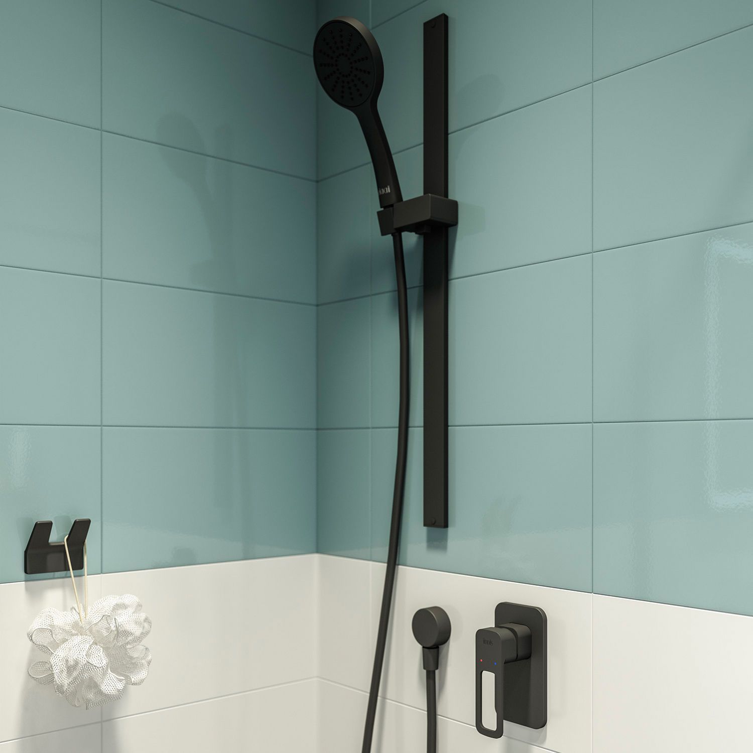 Встраиваемый смеситель с одним выходом, черный, Iddis Slide, SLIBL00i66