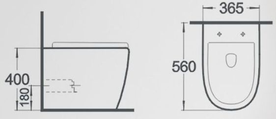 Унитаз приставной Gid TRS-269, 62213Y