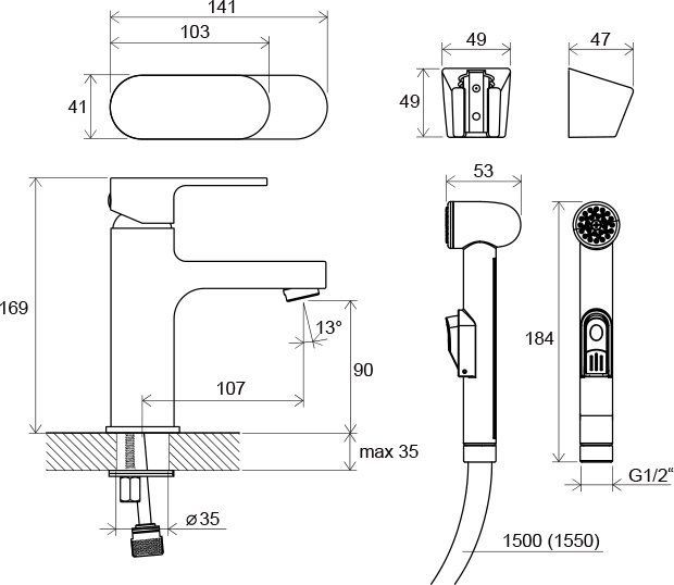 Смеситель для умывальника Ravak Chrome CR 112.00, X070092