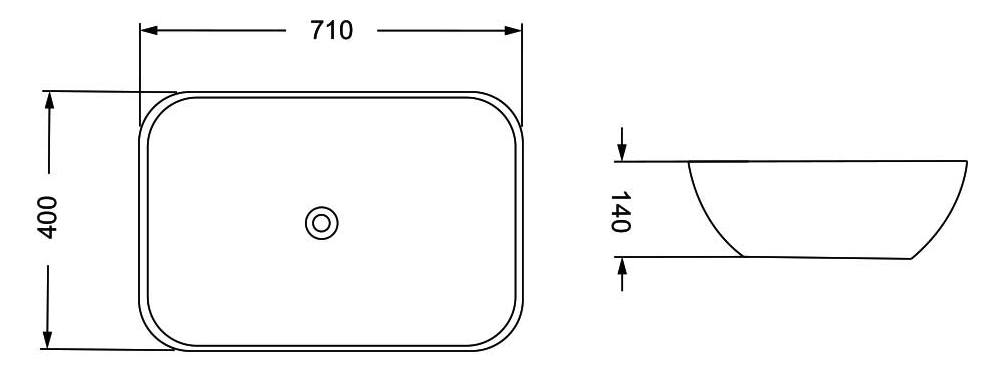 Раковина керамическая Vincea 71x40, VBS-215