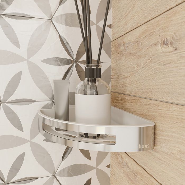 Полка угловая, хром, нержавеющая сталь, Iddis, SHE11SPi44