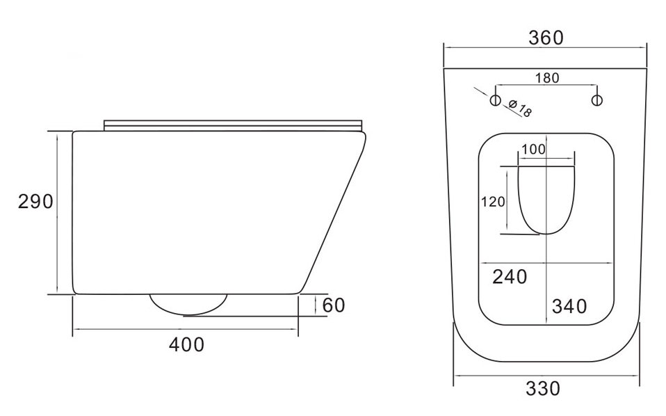 Унитаз подвесной безободковый Vincea Q-Line, VT1-12MB