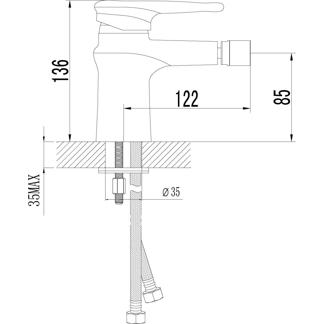Смеситель для биде Lemark Status, LM4408C