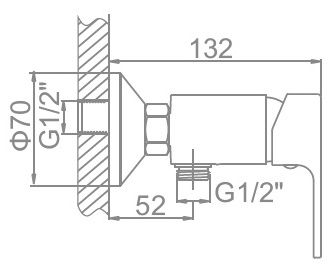Смеситель для душа Ledeme L2002-B
