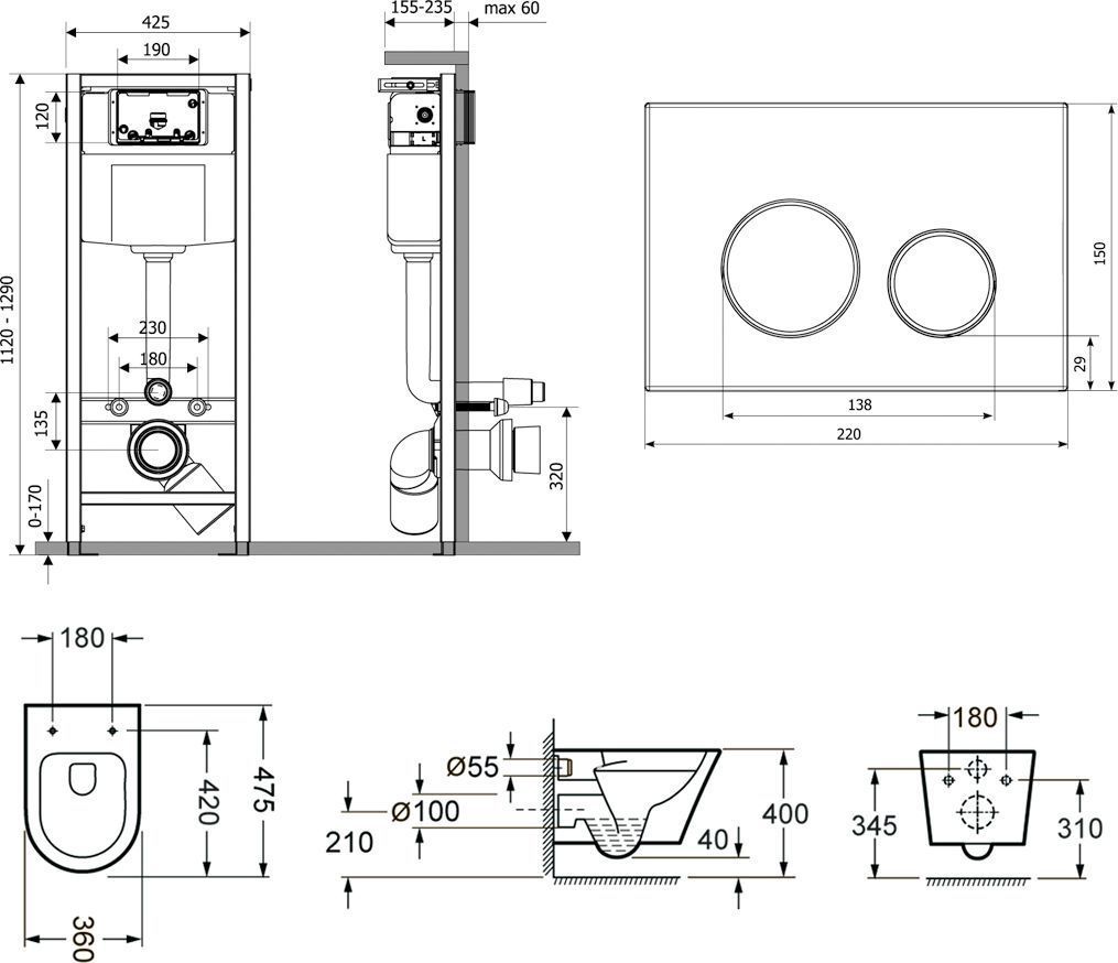 Комплект 7 в 1 Lavinia Boho Relfix Biore Compacto Rimless, 75110170