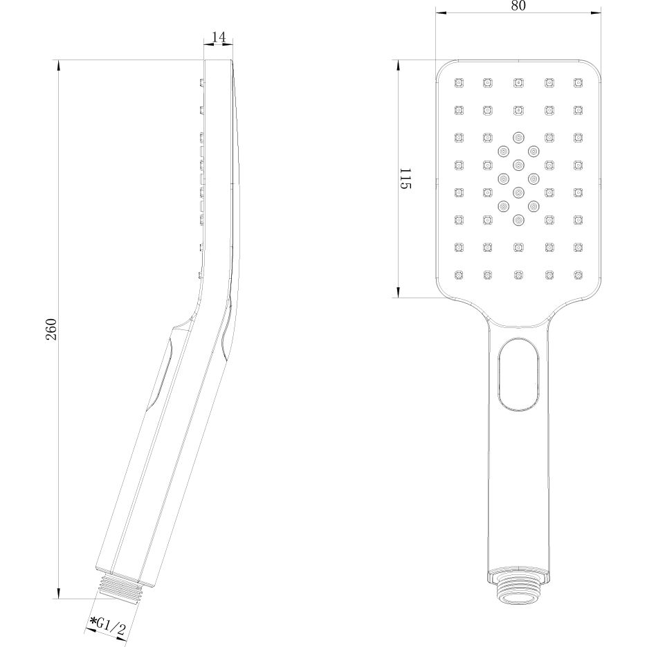 Лейка душевая 3-функциональная 80х260 мм Lemark, LM8123C