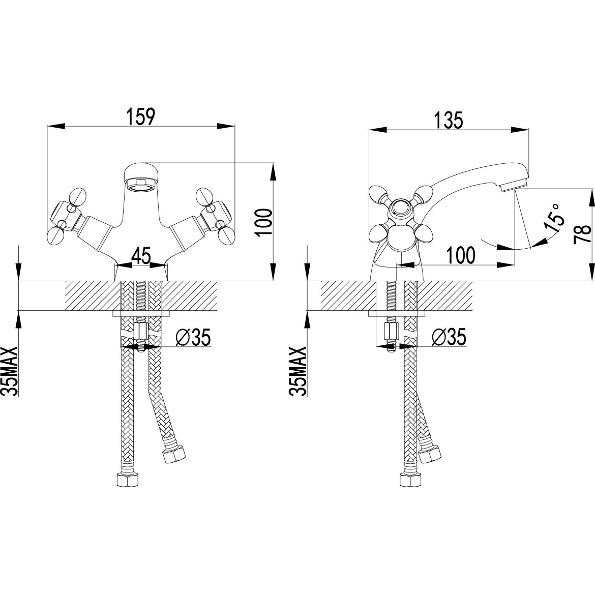 Смеситель для умывальника монолитный Lemark Vista, LM7606C