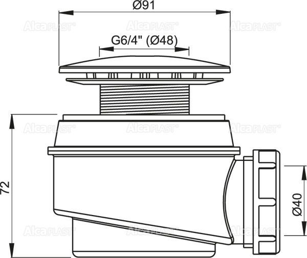 Сифон для душевого поддона Alcaplast d60 хром, A47CR-60