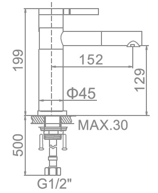 Смеситель для умывальника белый/хром Ledeme L1152