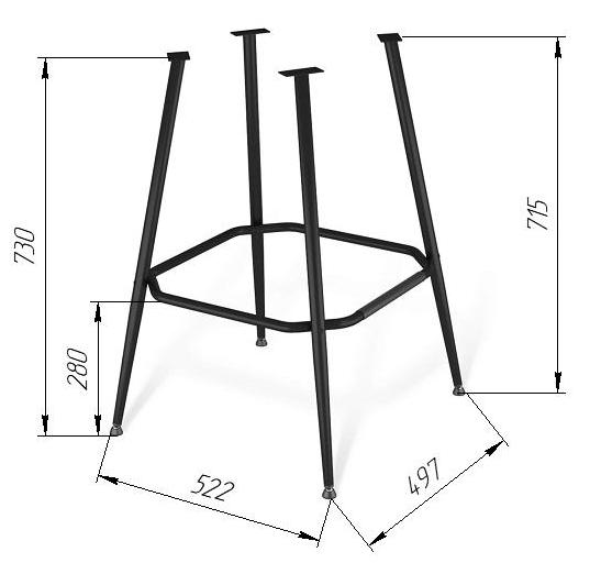 Каркас барного стула Sheffilton SHT-S131 черный муар, 203274