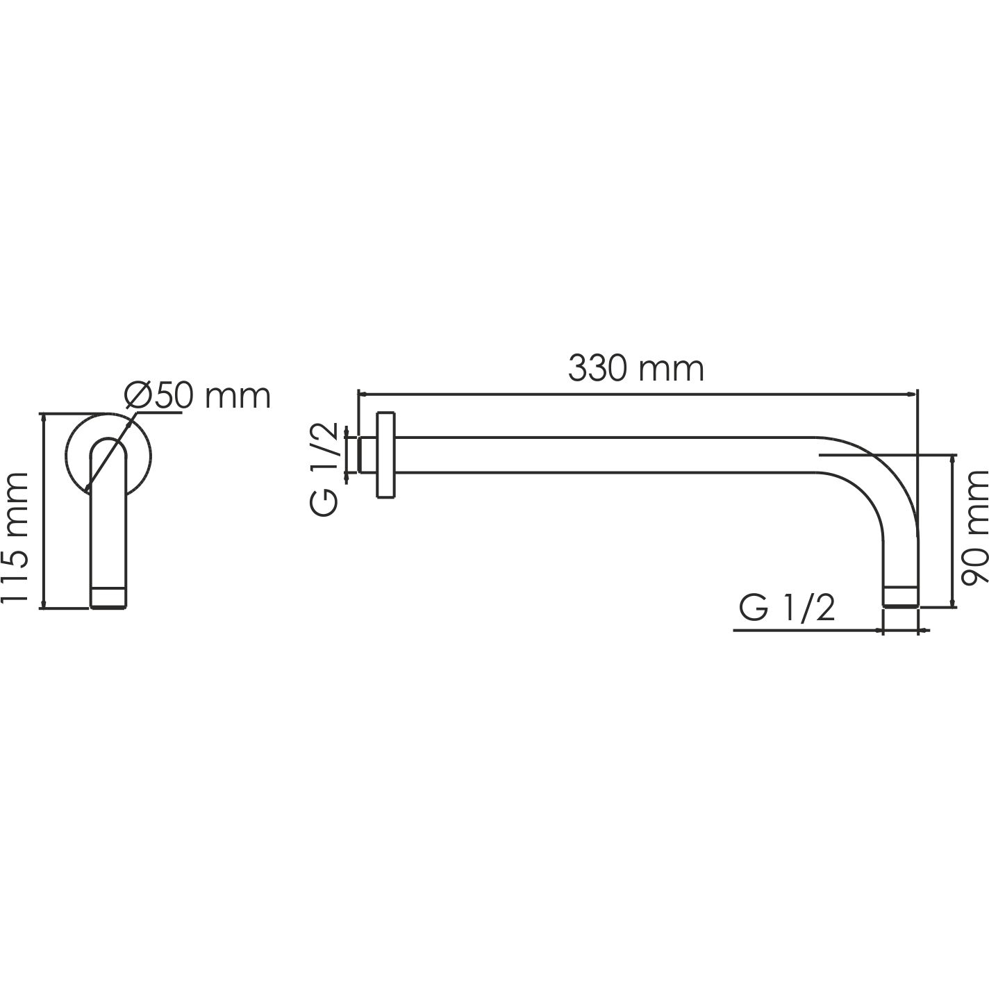 Настенный верхний излив для душа WasserKRAFT, A146