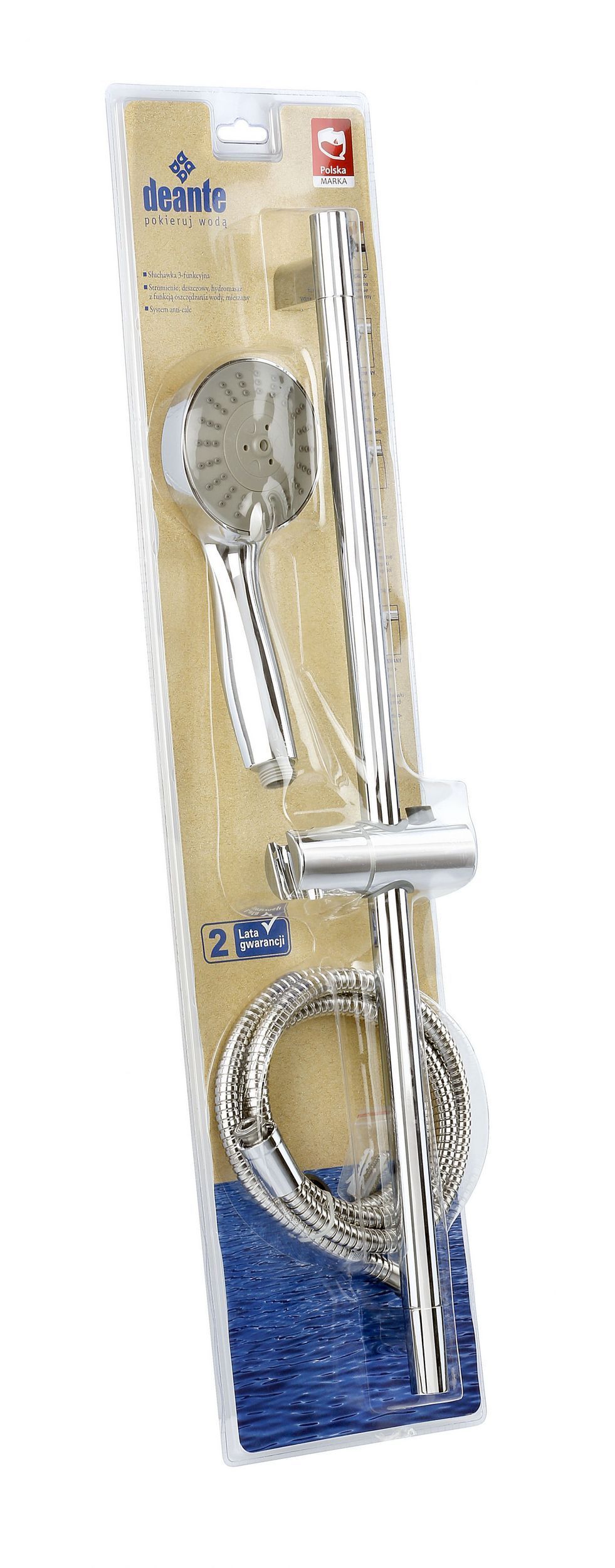 Душевой гарнитур с 3 функциинальной лейкой Deante Floks, NGF_051K