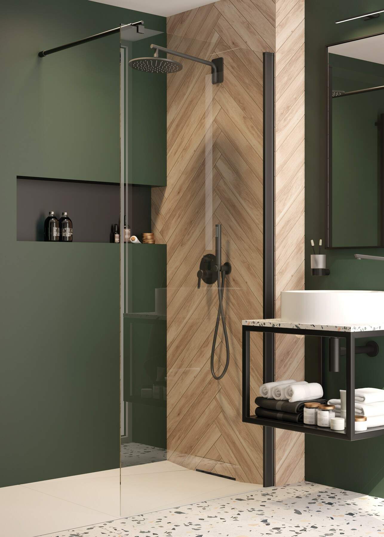 Душевая система скрытого монтажа Deante Arnika Titanium, NAC_D9QP