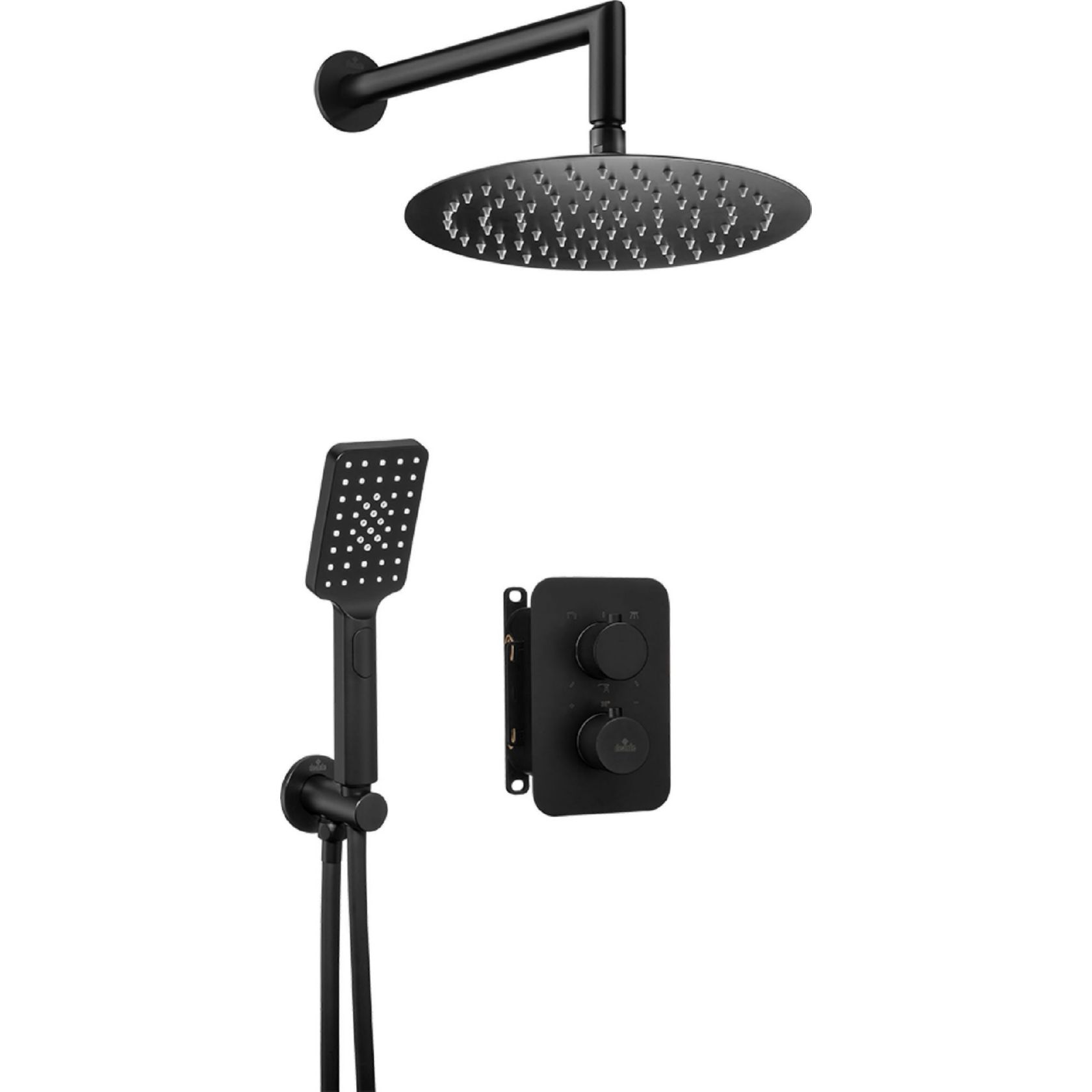 Душевая система скрытого монтажа с круглым термостатическим смесителем Deante Box Nero, BXYZNEBT