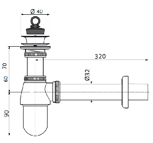 Сифон для умывальника CeramaLux, С056