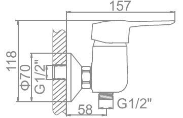 Смеситель для душа Ledeme L2004