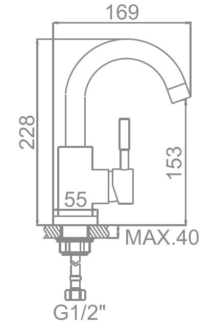 Смеситель для умывальника из нержавеющей стали Ledeme L1098-3