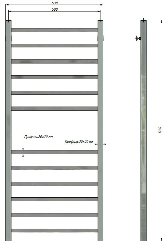 Полотенцесушитель Stinox Quatro 50x120