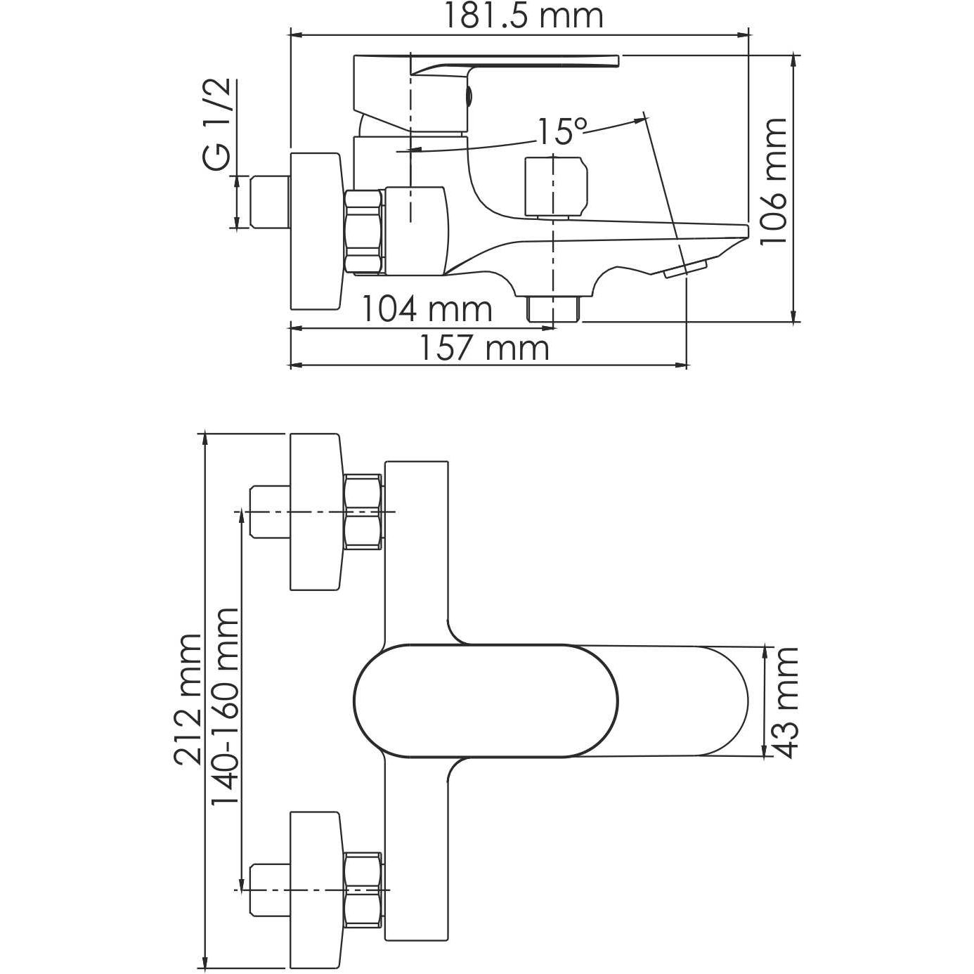 Смеситель для ванны с коротким изливом WasserKRAFT Mindel, 8501