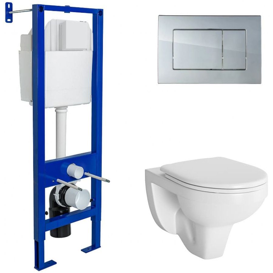 Комплект Berges Atom, кнопка хром, унитаз Gamma, сиденье Gamma, 042429