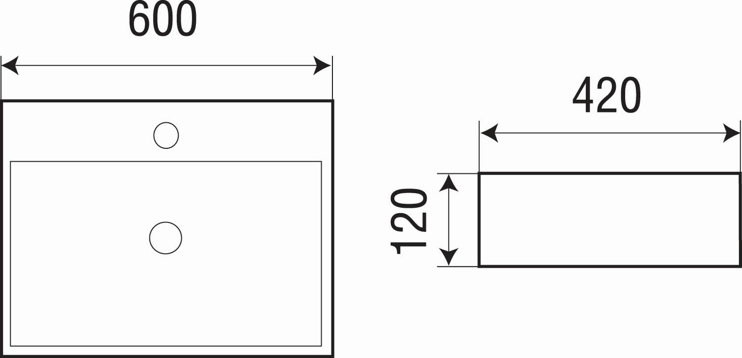 Раковина накладная WeltWasser ELBACH 2173 60x42